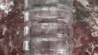Utilize plastic bottles in fairy garden