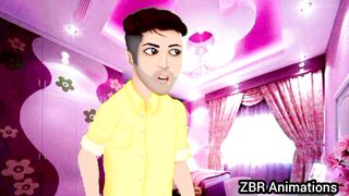 Funny cartoon miya biwi  fanny video chawal se pathar Nahin nikal sakte