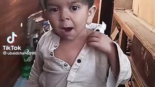 Funny kid with funny gestures