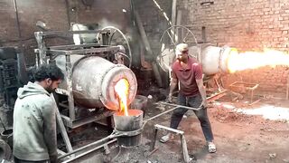 How a Young Man Manufacturing Process Of Sugar Mill Rolls at Local Factory
