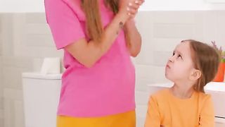 How I Taught my Child Wash her Hands|| Funny Teaching Games #shorts