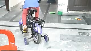 My daughter enjoying with new cycle.#enjoying..