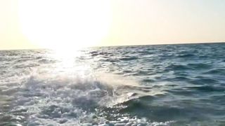 Speed boat and sunset view