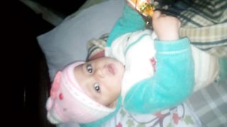 Cute baby playing