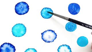 Very Easy Blue Flowers | Painting Using Water Colours |