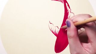 Chinese painting a pair of koi #painting