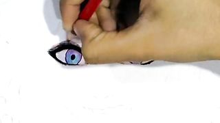 Enid rainbow girl drawing