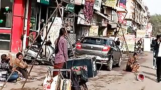 Poor Indian Girl Dancing On A Rope.