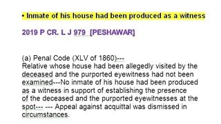 2019 PCRLJ 979 inmates of house had been produce as witness
