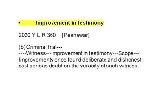 2020 YLR 360 Improvements in evidence + testimony