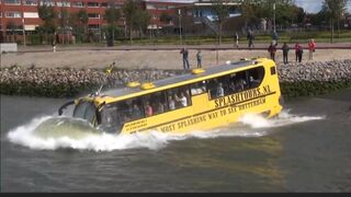 Bus swimming in water