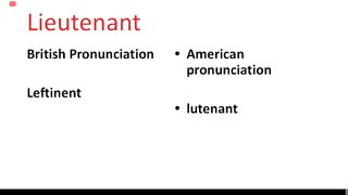 Lieutenant as leftinent???