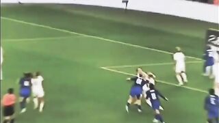 Football girls video girl jamp check