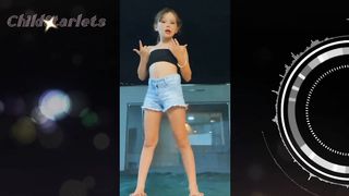Blonde little girl is love dancing