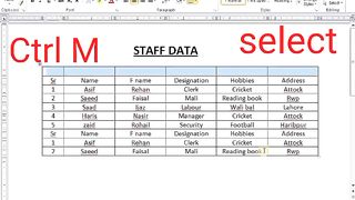 Ms word Table Merge Tricks
