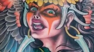 Amezing chest tatoo work