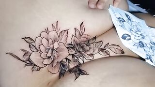 Bbw amezing butt tatoo