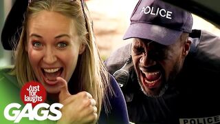 Woman Sprays Cop in the Face with Water Gun