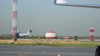 Military jetfighter Flying on Military Airbase