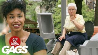 Old Lady's Violent Fart Destroys Porta-Potty