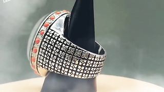 Silver ring hand made durable stone