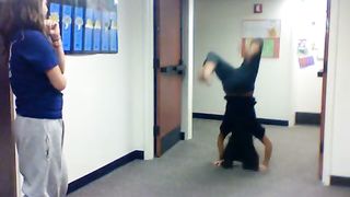 Hand stand girl