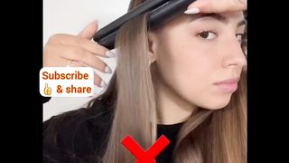 hair curling with Straightener step by step#without using roller easy method of hair curling
