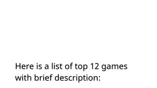 Top 10 Games which we Must Play.Complete imformation.