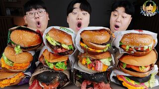 ASMR MUKBANG / CHEESE BURGER, cheese stick,  fried chicken recipe ! eating