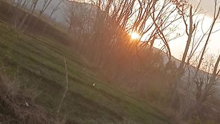 Sunset in winter season beautiful view