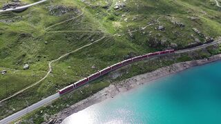 Train in Glacier lake