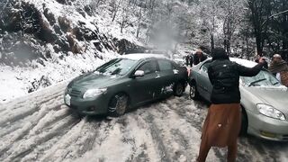 Ultimate compilation of cars trusk slipped in snowfall
