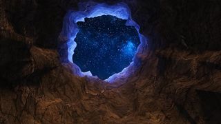 Cave at night