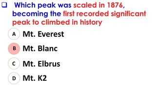 mountains of world mcqs- important general knowledge mcqs