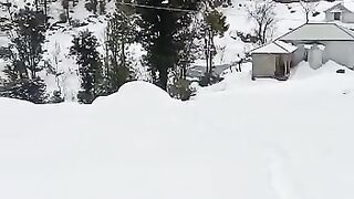 Snow fall at Bees galli Azad Kashmir