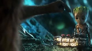 Rocket and groot funny scene.