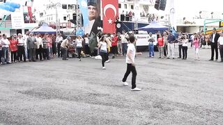 Turkish girl dance in public