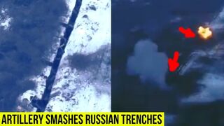 Ukrainian artillery smashes Russian Wagner group inside their trenches