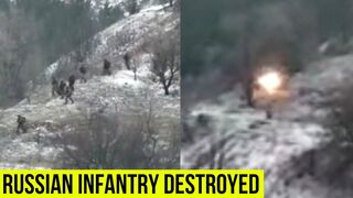 Ukrainian forces destroy Russian infantry