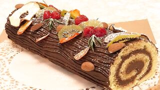 Рулет-торт "Рождественское полено"/Roll-cake "Christmas log"