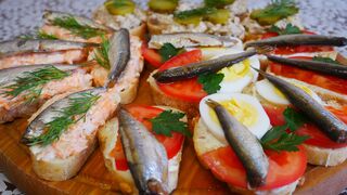 Бутерброды со шпротами на праздничный стол Закуска со шпротами
