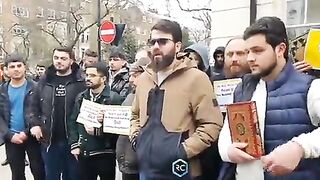 Muslims protest against Sweden in London UK