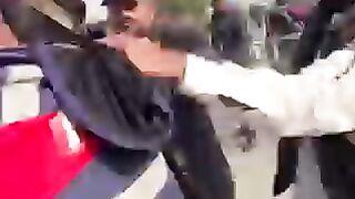 Punjab police fighting.