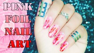 Pink Foil Nail Art