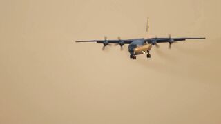 Russian Airfreighter AN-12 Landing