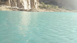 First time travel in ???? ship. Beautiful view of atabad lake Hunza.