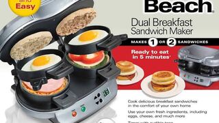 Hamilton Beach Dual Breakfast Sandwich Maker with Timer| kitchen gadgets|tool items|amazon