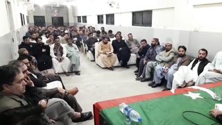 Chairman, Vice-Chairman meeting at Karachi Insaf House over the local body elections.