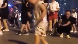 The baby is dancing