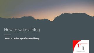 how to write a blog